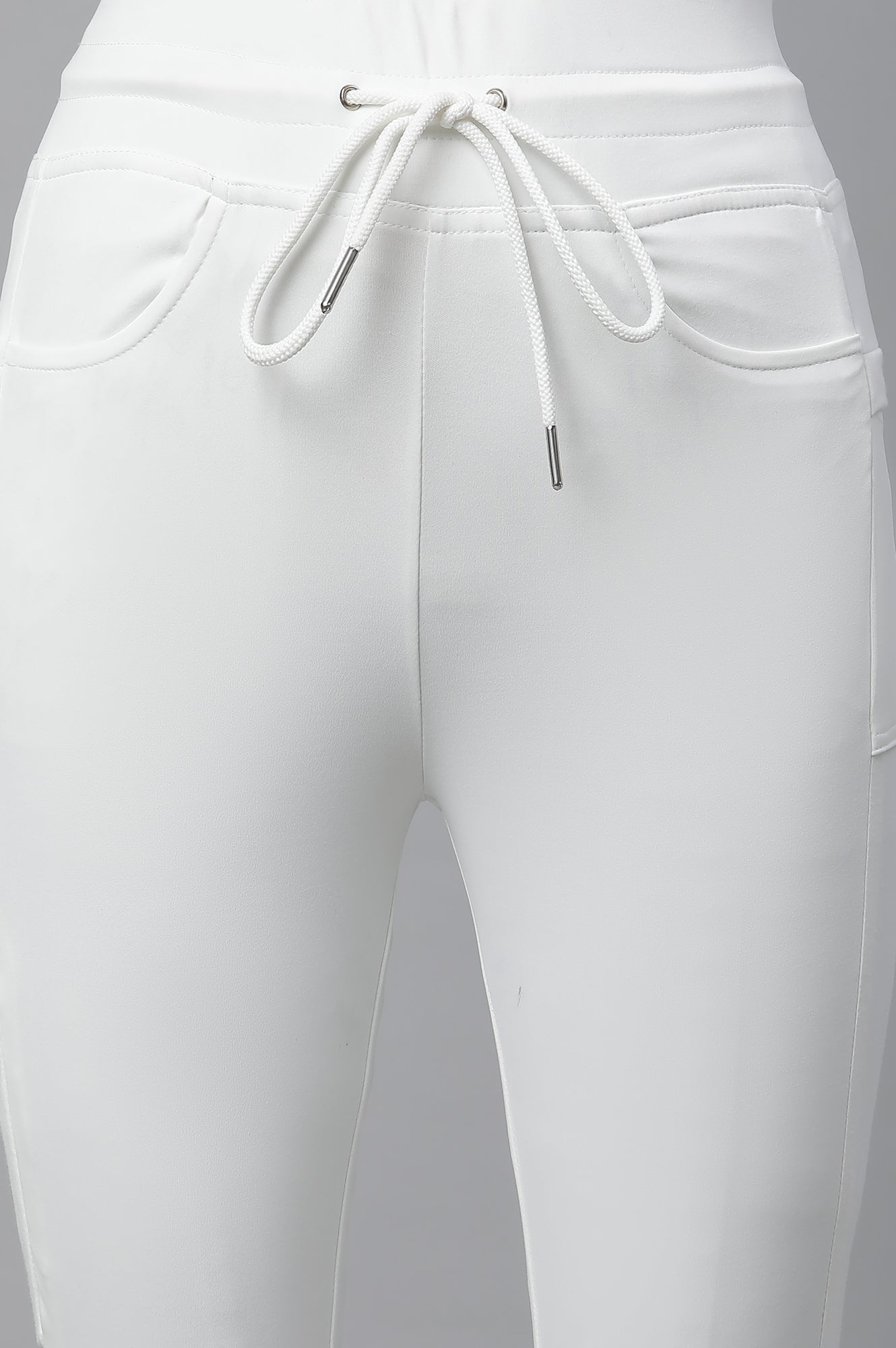 White Athleisure Style Pants