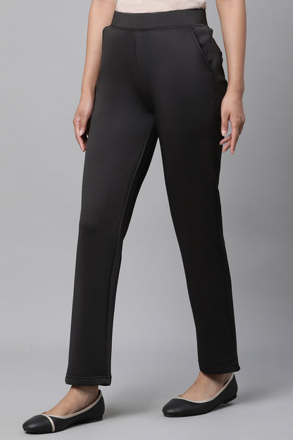 Black Casual Straight Fit Pants