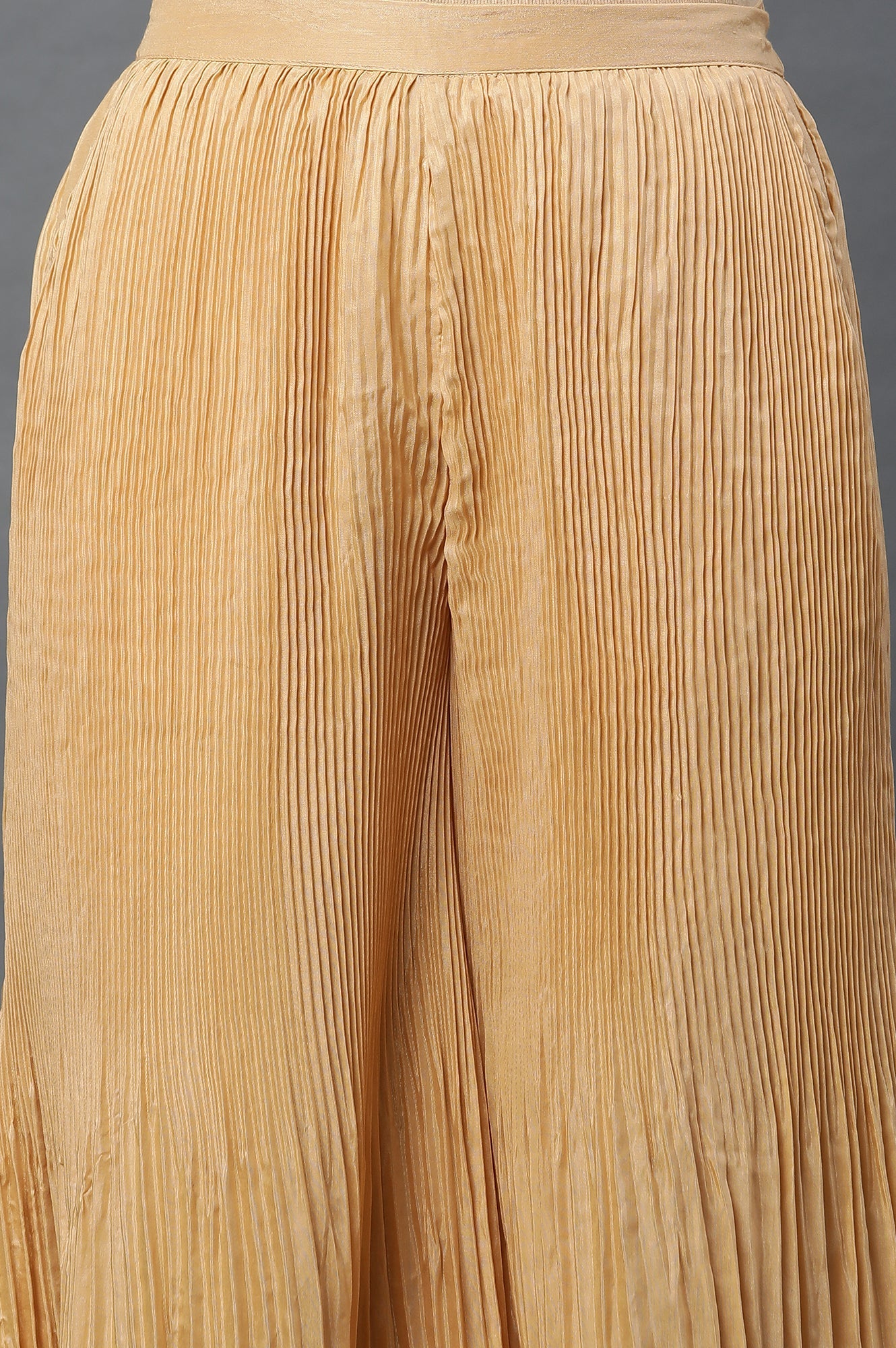 Gold Pleated Festive Sharara