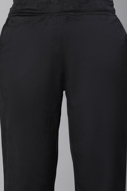 Black Velvet Straight Pants