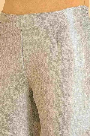 Silver Jacquard Slim Pants