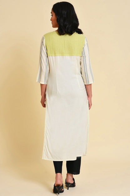 Ecru Graphic Printed kurta