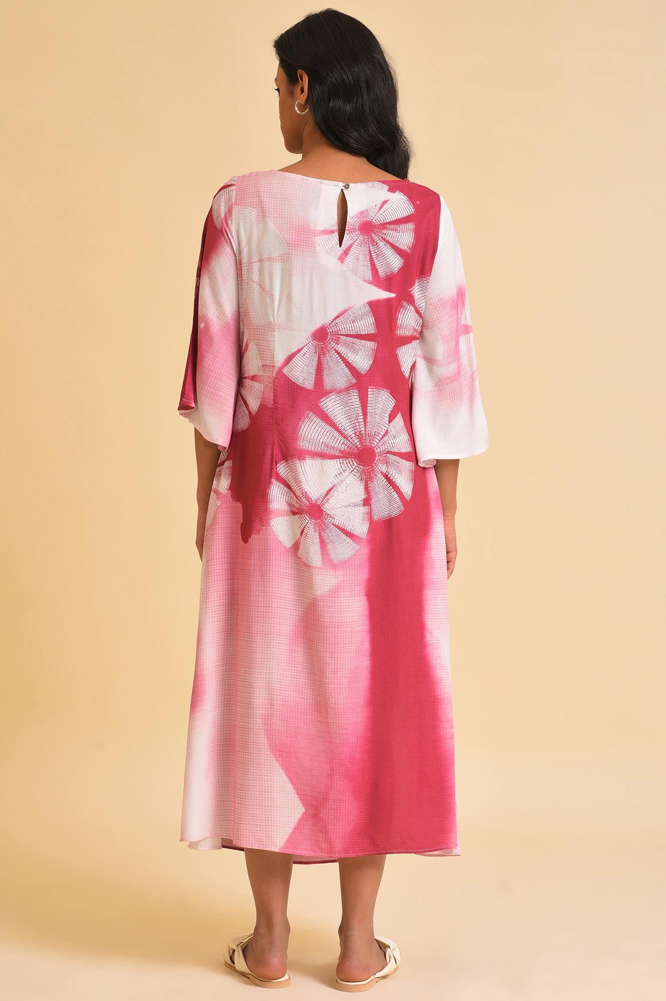 Pink Graphic Print Dress - wforwoman