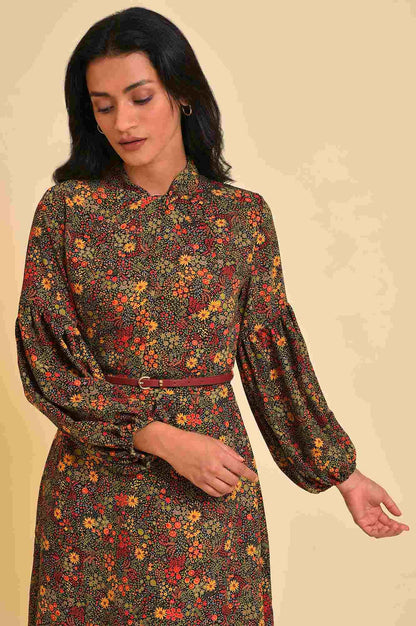 Bright Multi-Coloured Floral Print Dress - wforwoman