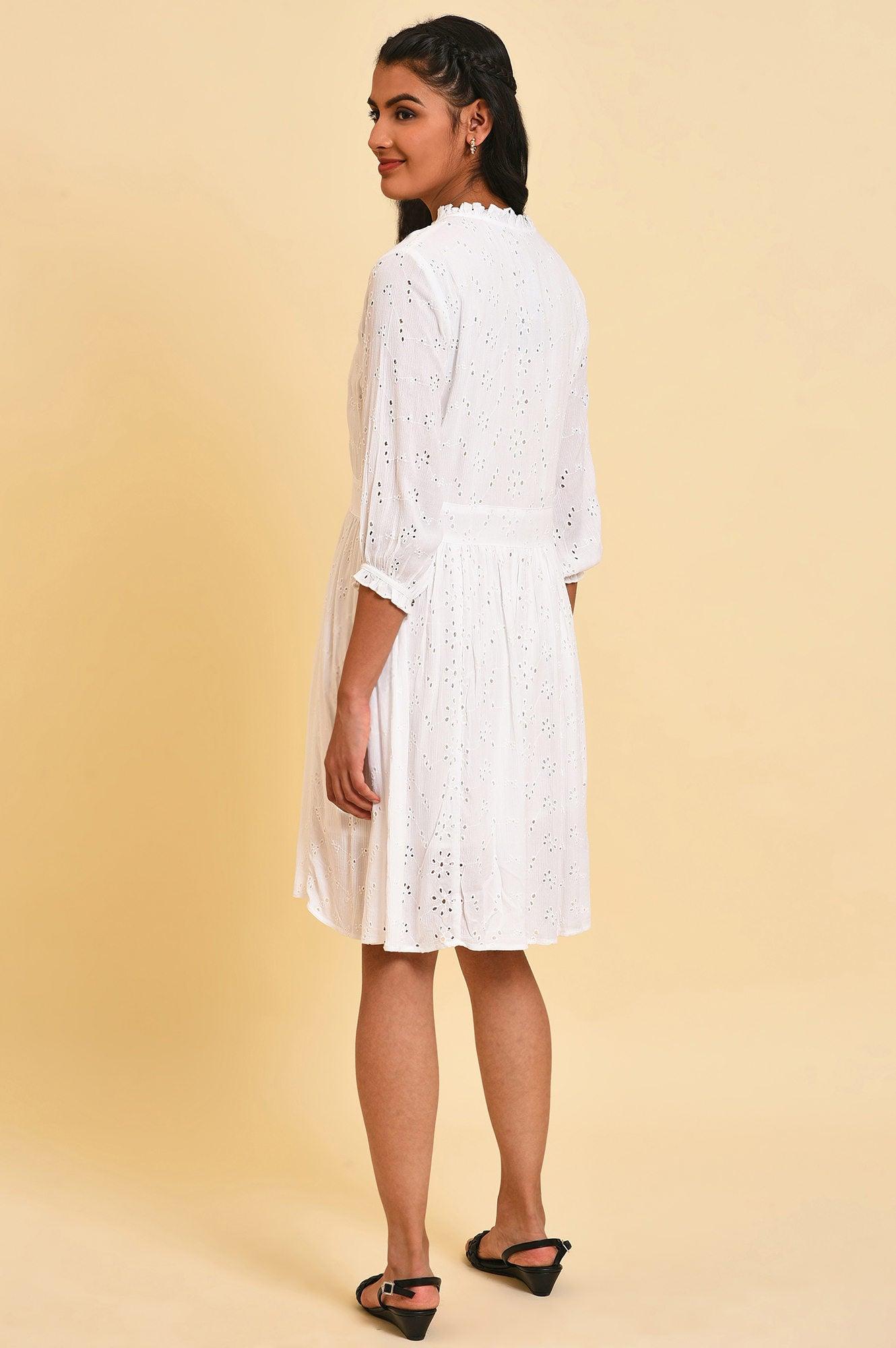 White Schiffli Summer Dress - wforwoman