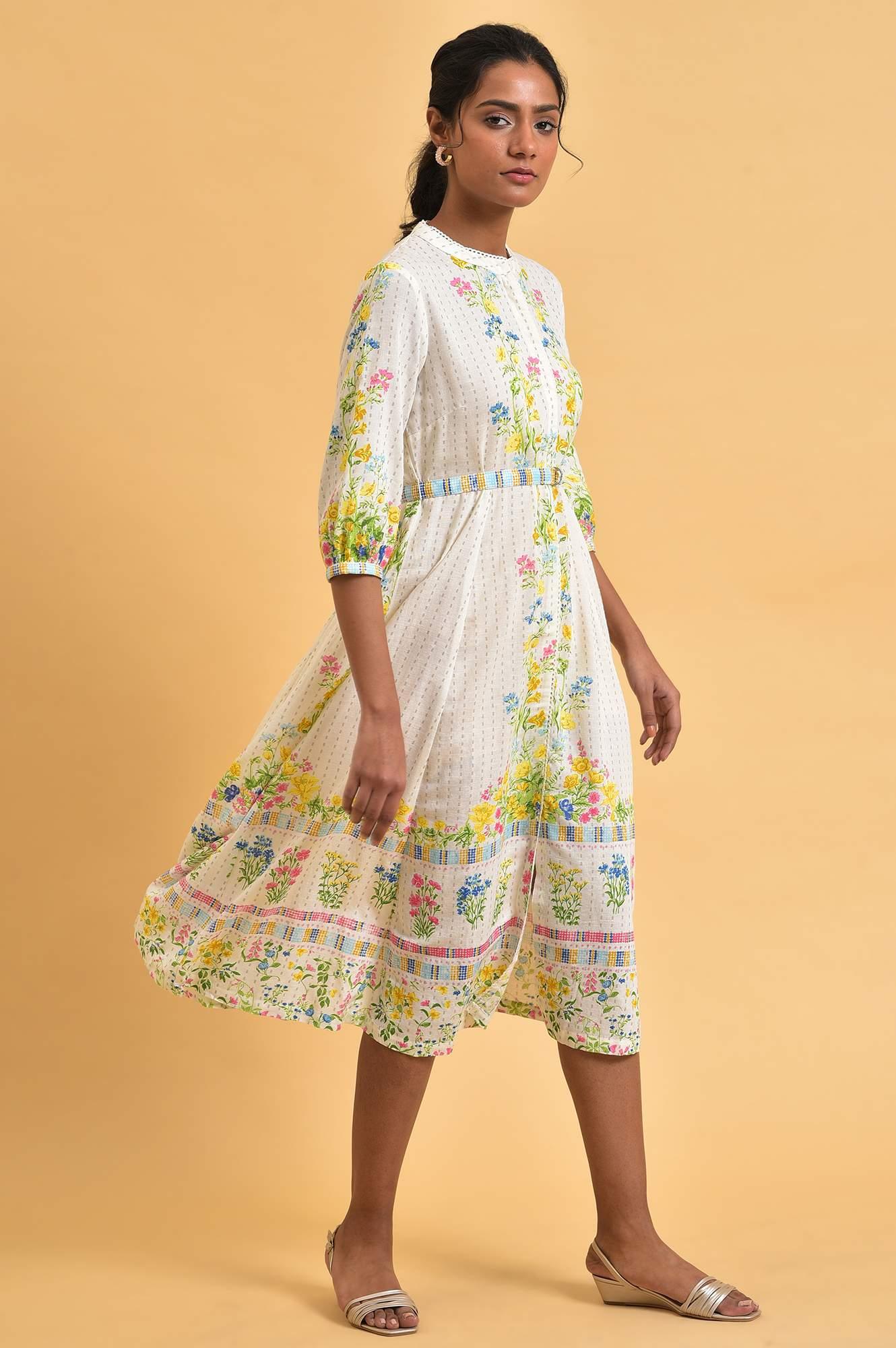 White Floral Summer Vacay Dress - wforwoman