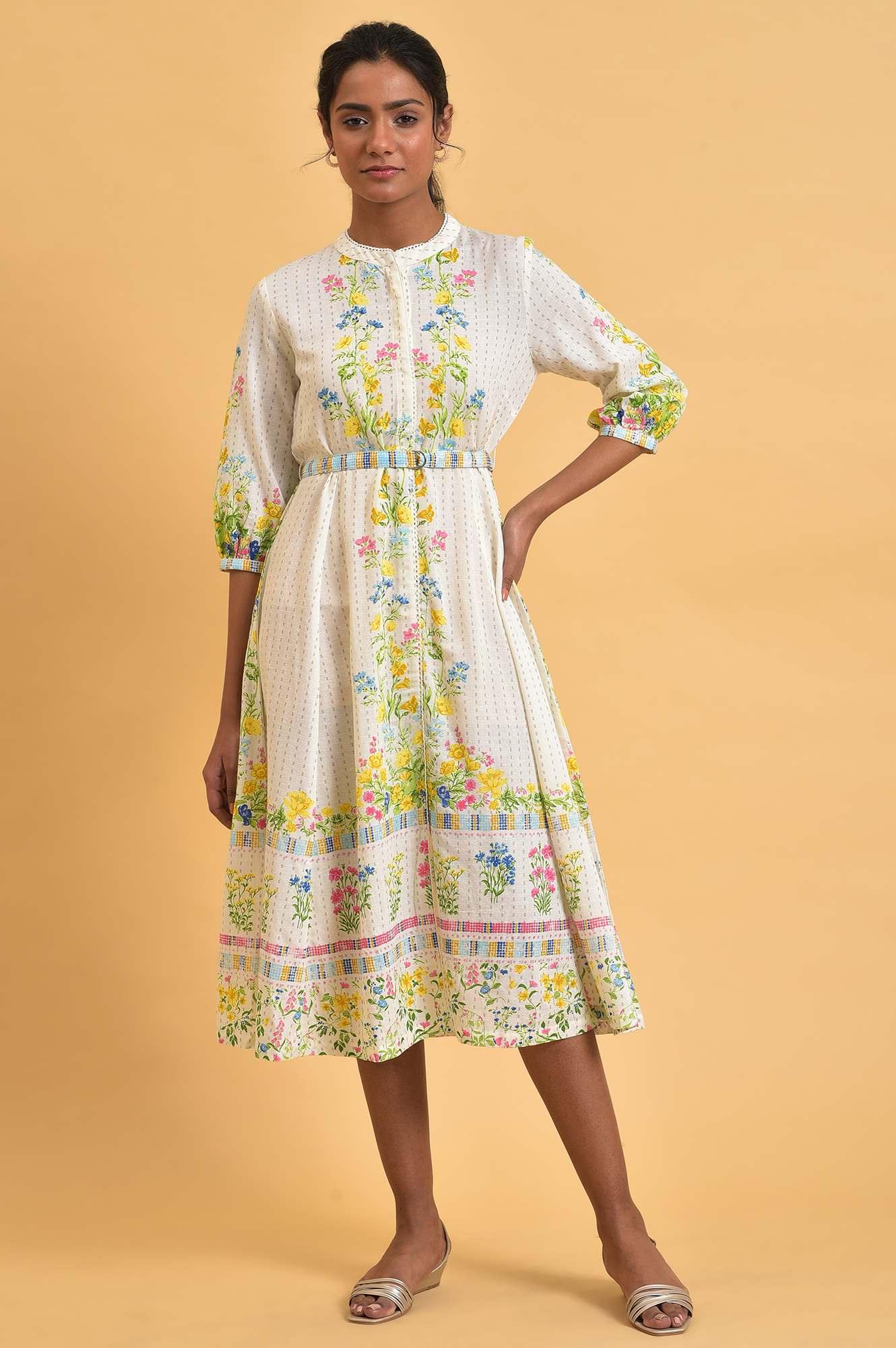 White Floral Summer Vacay Dress - wforwoman