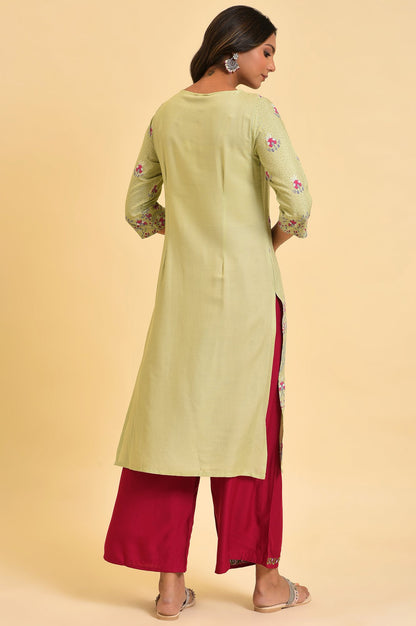 Green Floral Printed kurta