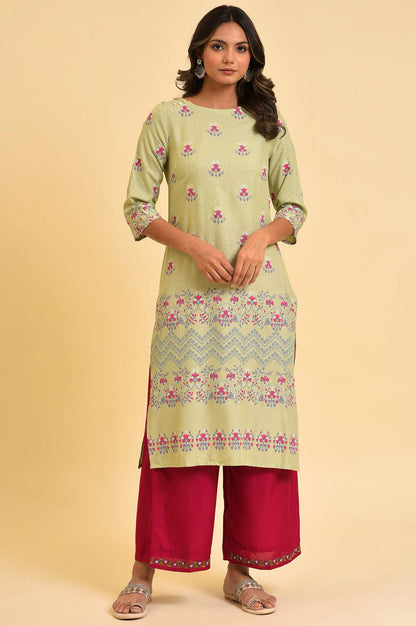 Green Floral Printed kurta