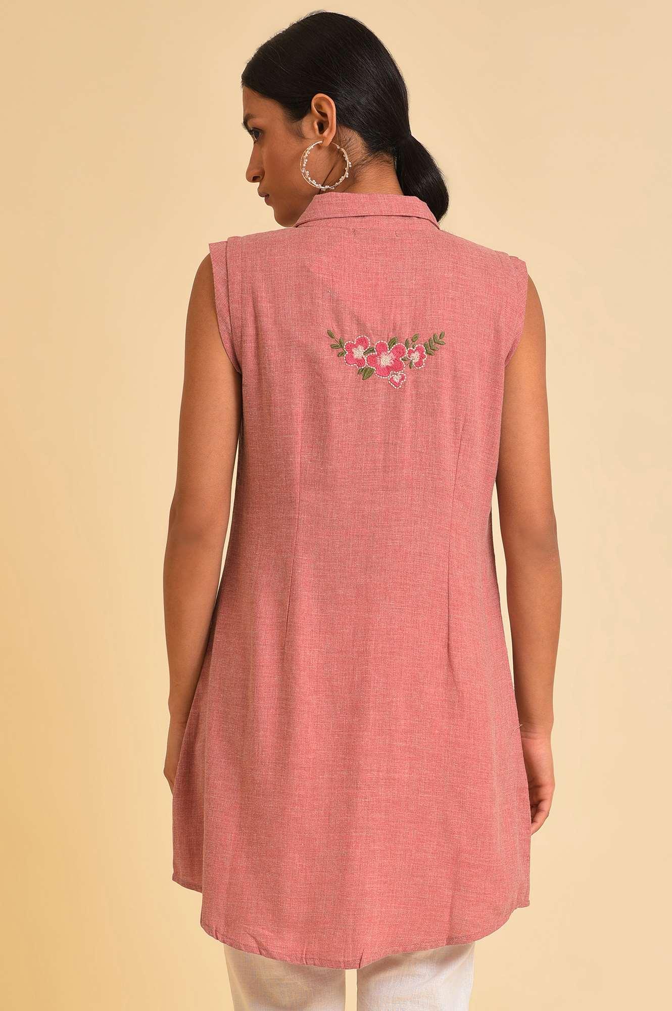 Pink Western Tunic With Embroidery - wforwoman