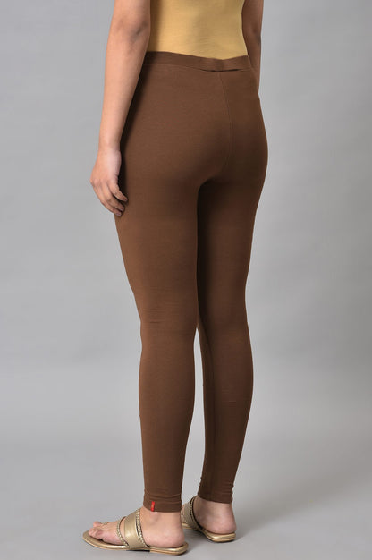 Brown Cotton Jersey Tights