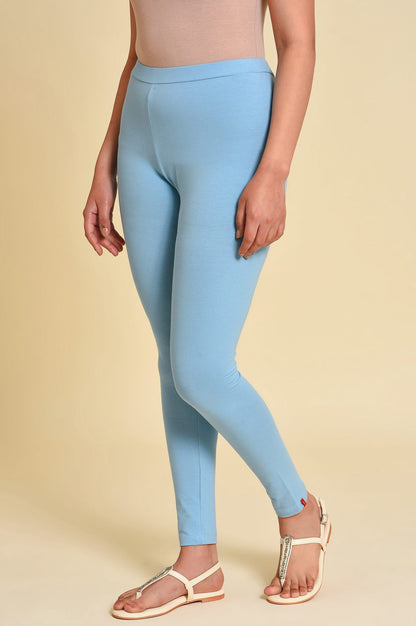 Blue Cotton Jersey Tights