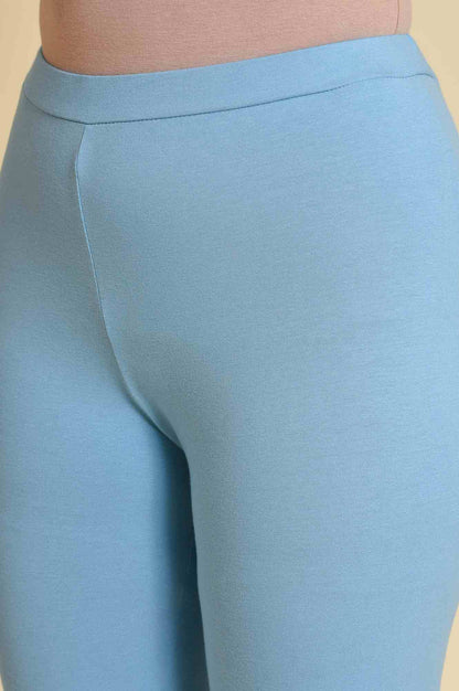 Blue Cotton Jersey Tights