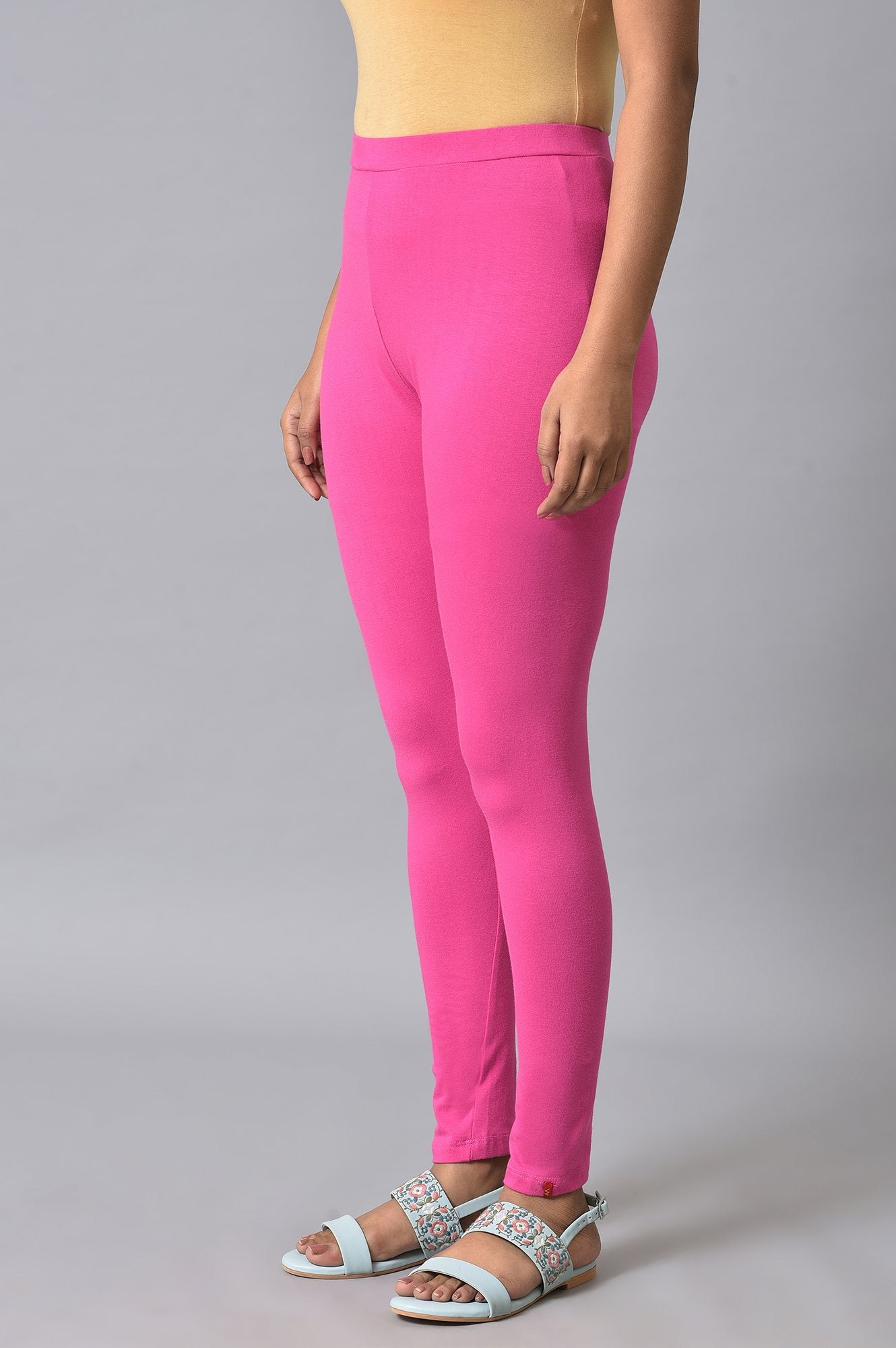 Pink Cotton Jersey Tights