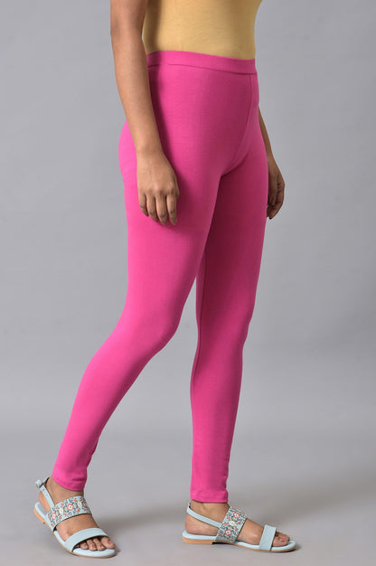 Pink Cotton Jersey Tights