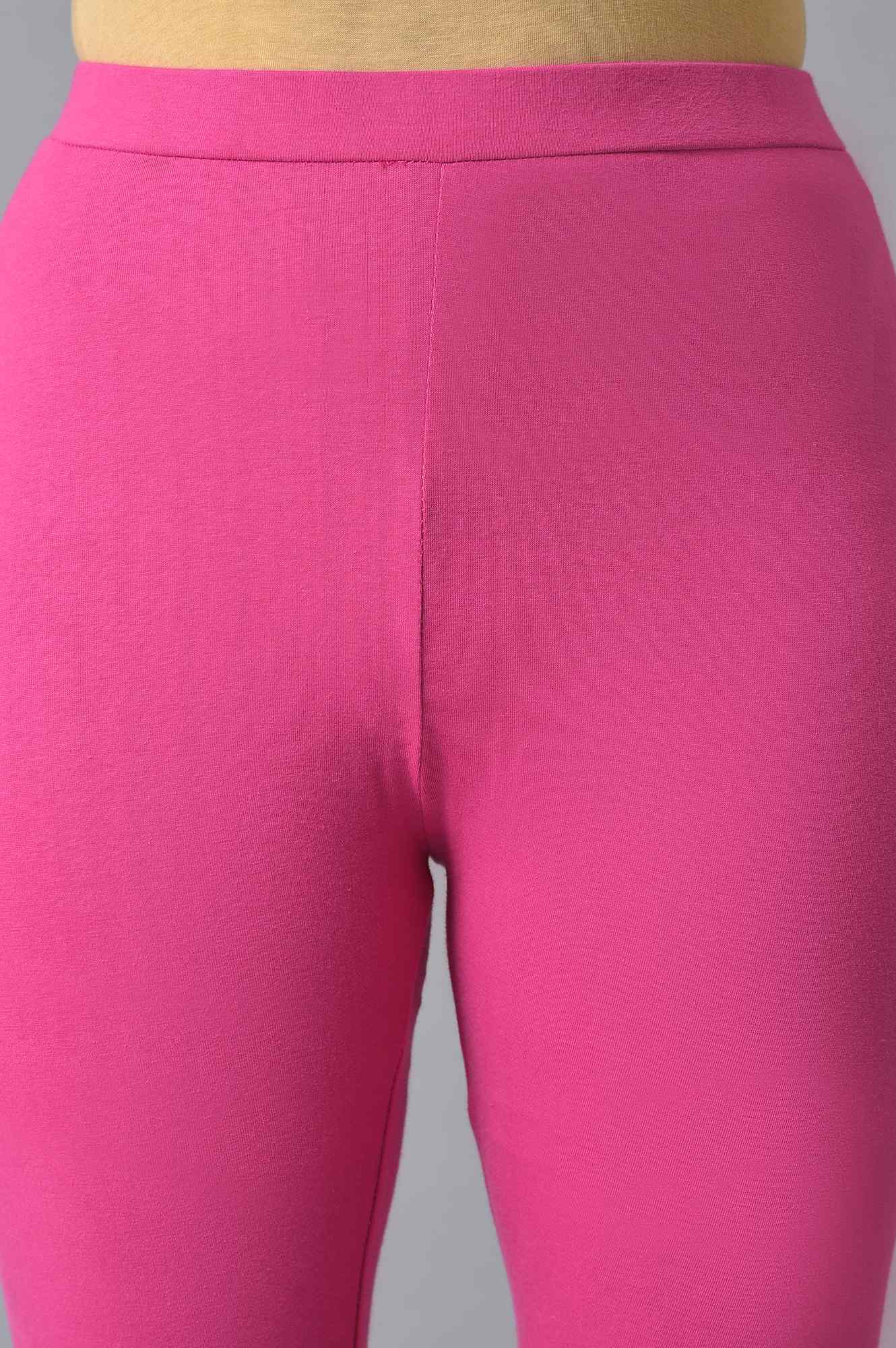 Pink Cotton Jersey Tights