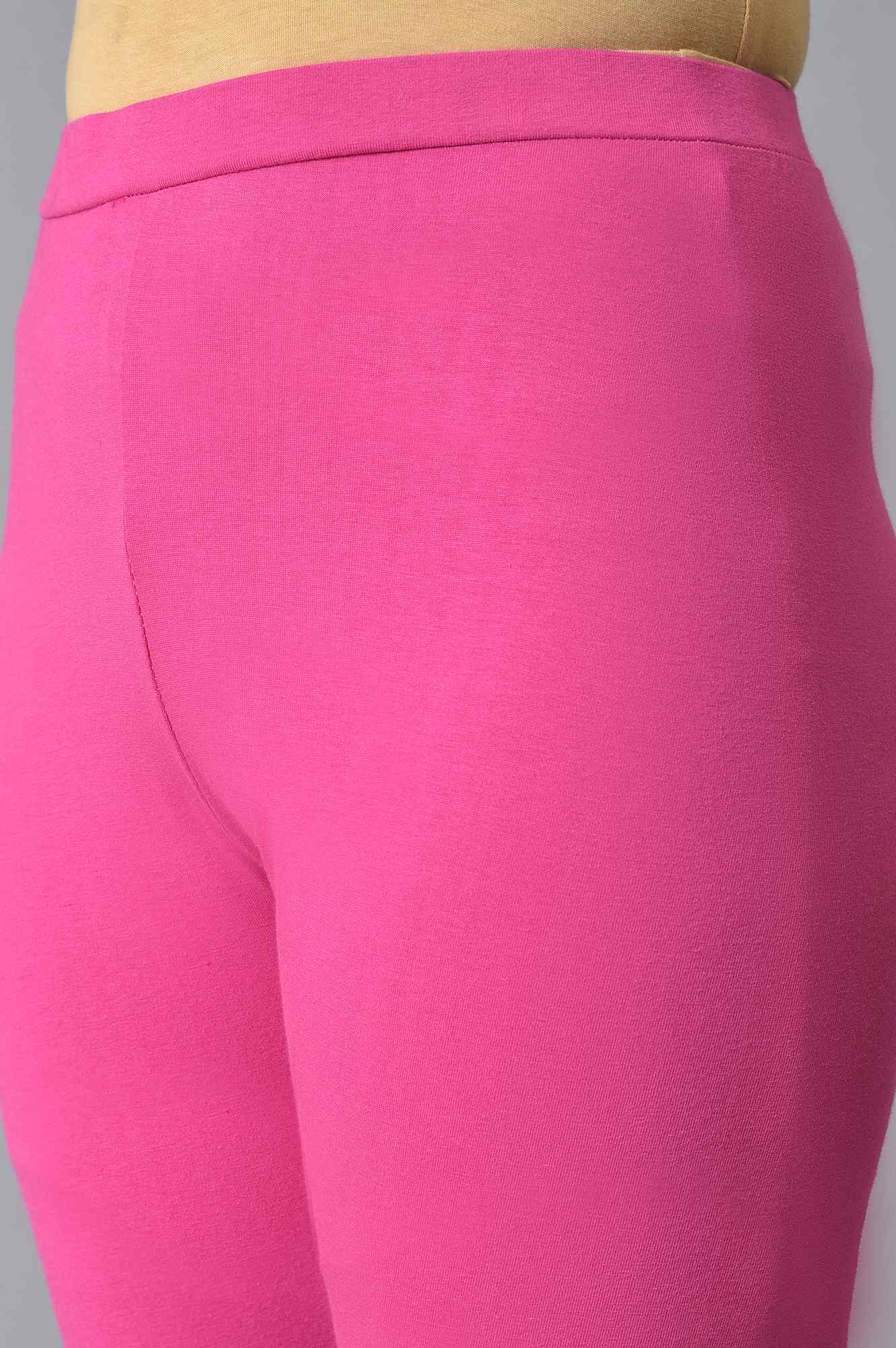 Pink Cotton Jersey Tights