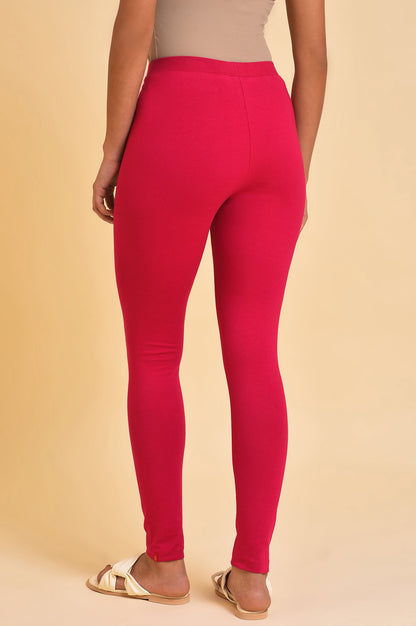 Pink Cotton Jersey Tights