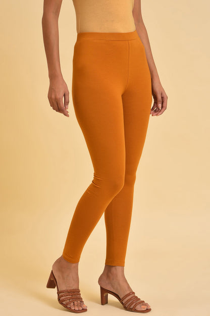 Mustard Yellow Cotton Jersey Tights