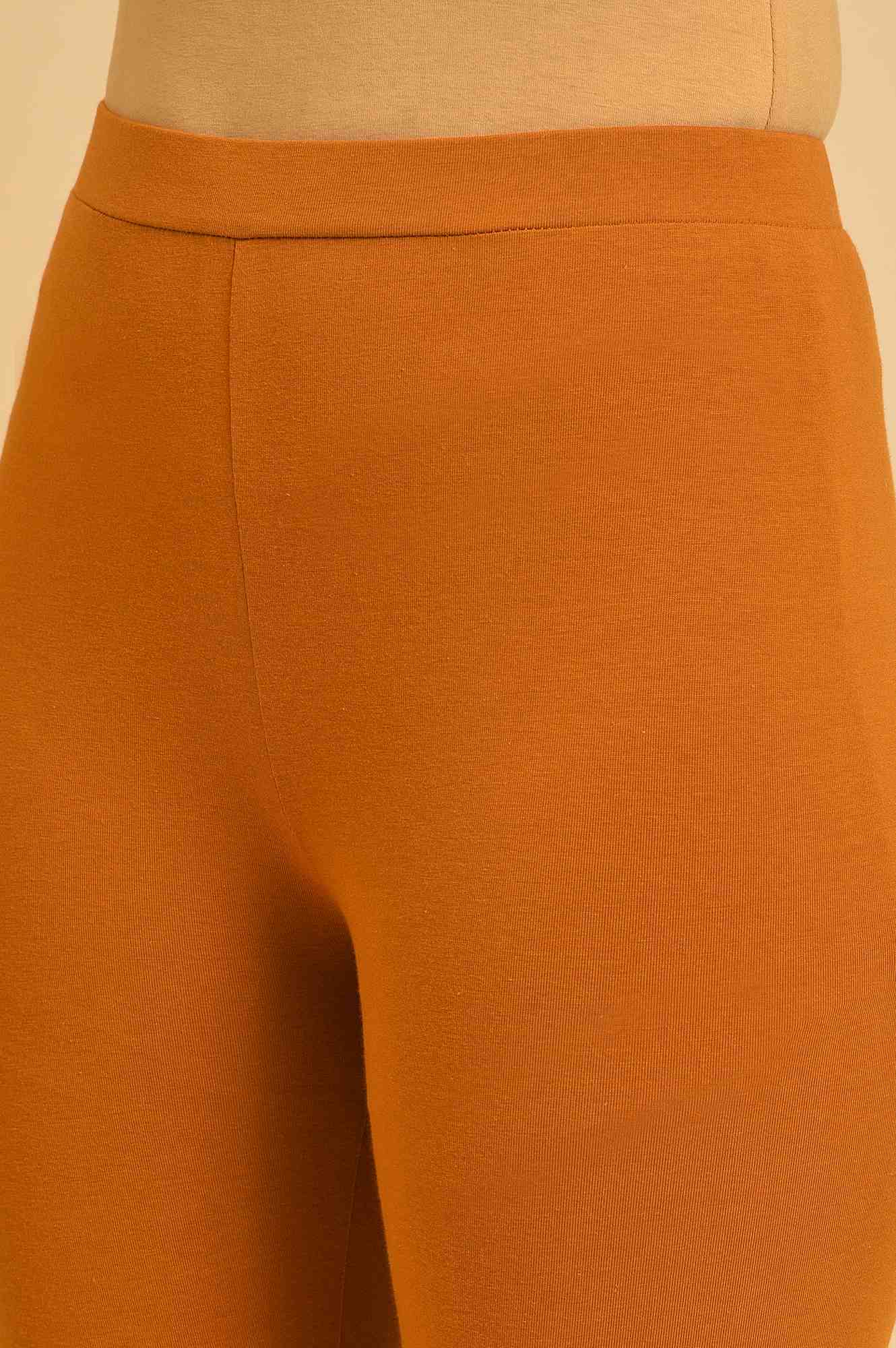 Mustard Yellow Cotton Jersey Tights