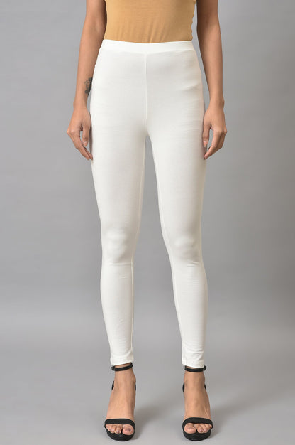 White Yellow Cotton Jersey Tights