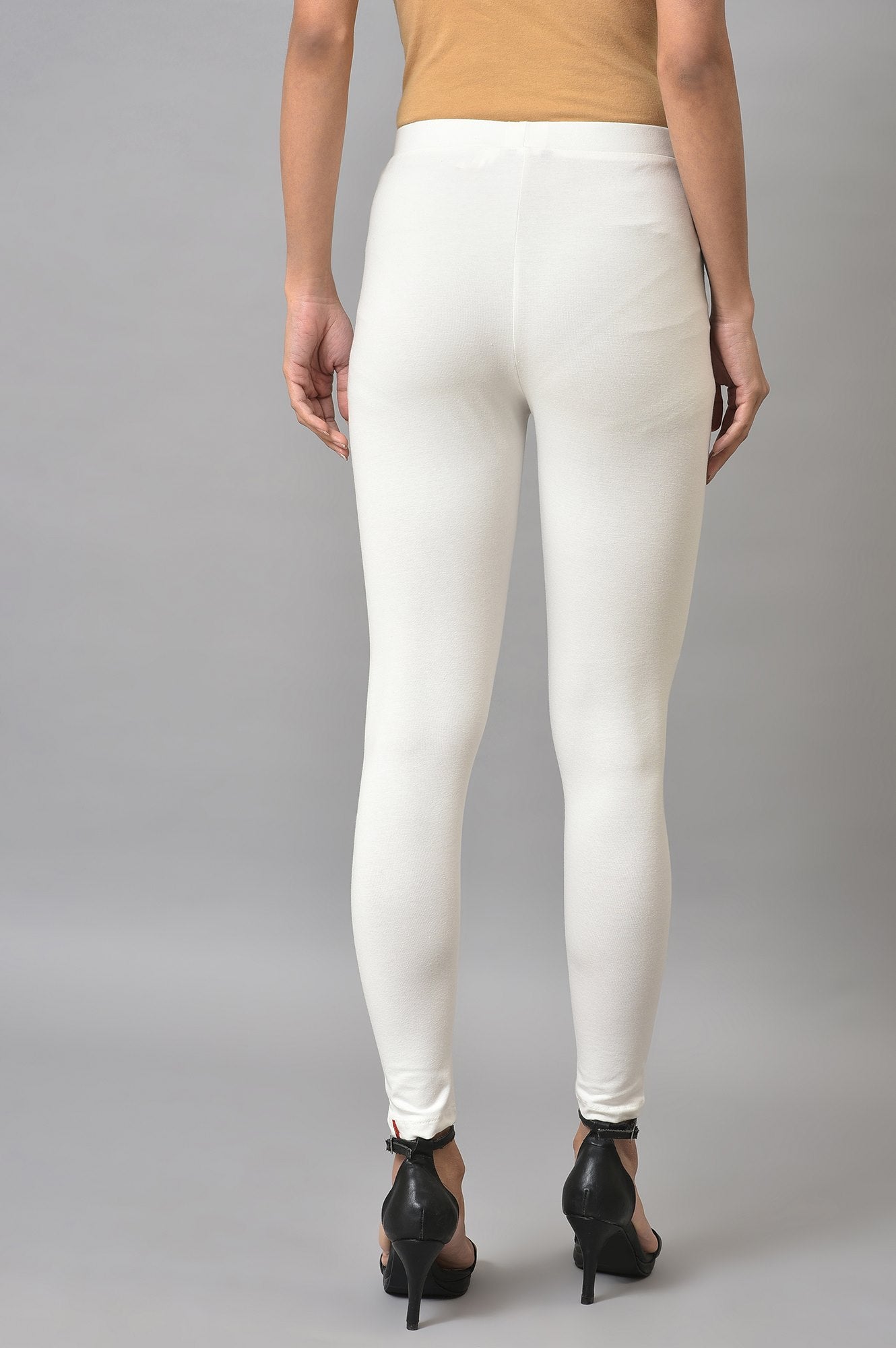 White Yellow Cotton Jersey Tights