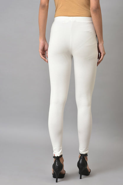 White Yellow Cotton Jersey Tights