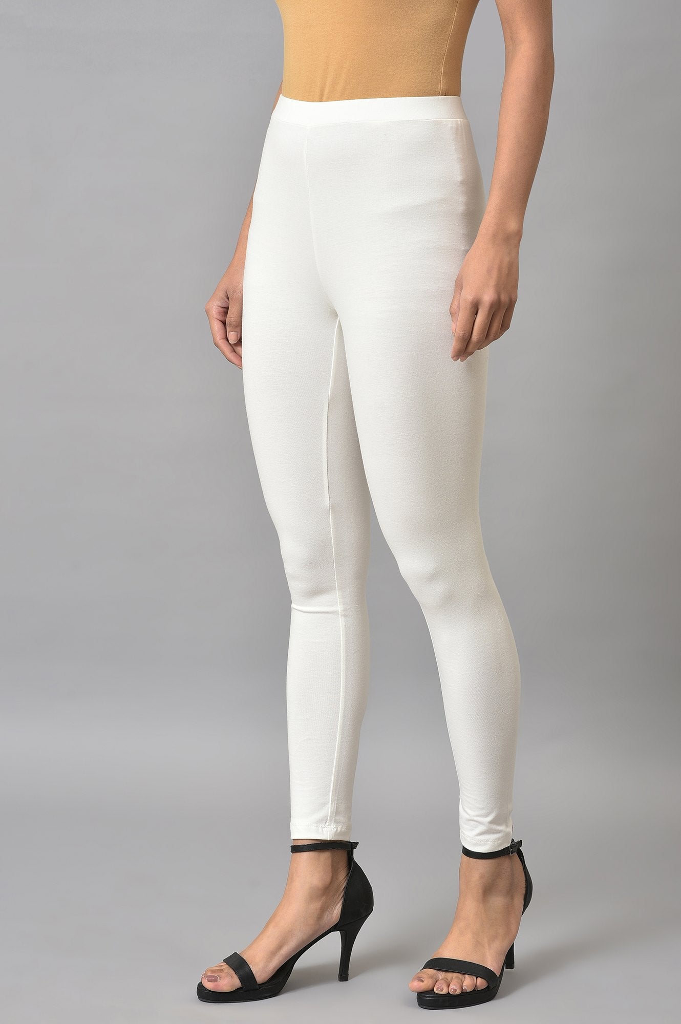 White Yellow Cotton Jersey Tights