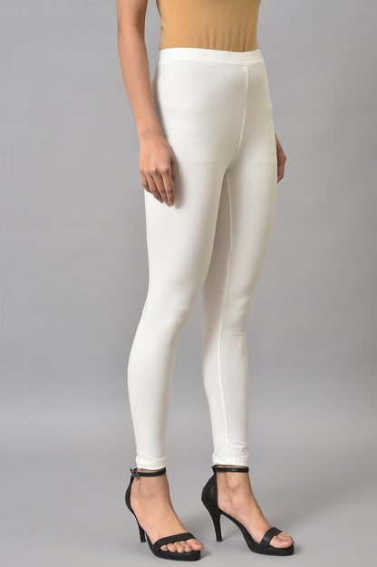 White Yellow Cotton Jersey Tights