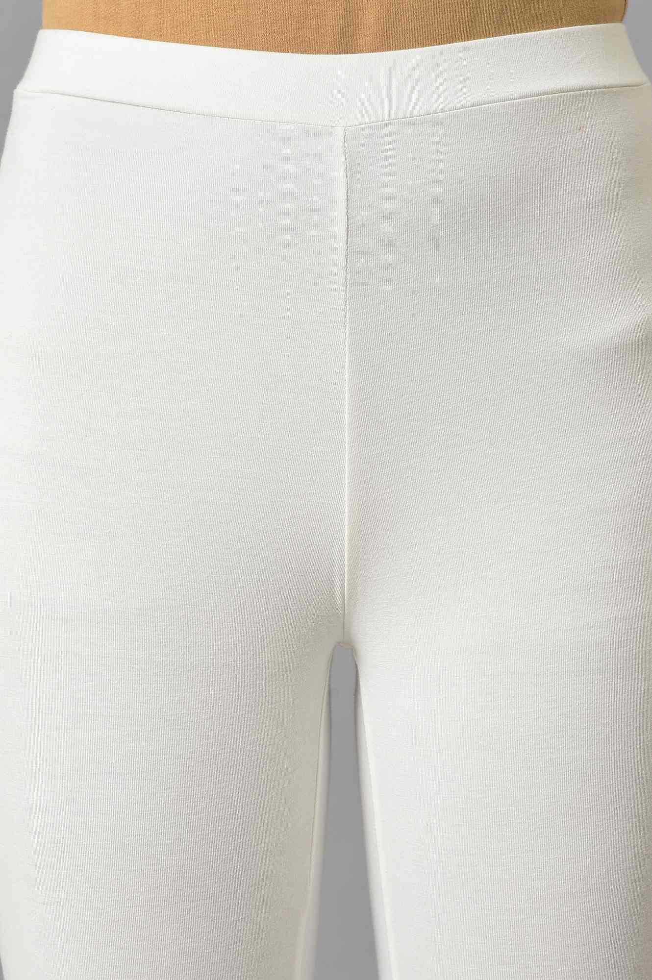 White Yellow Cotton Jersey Tights