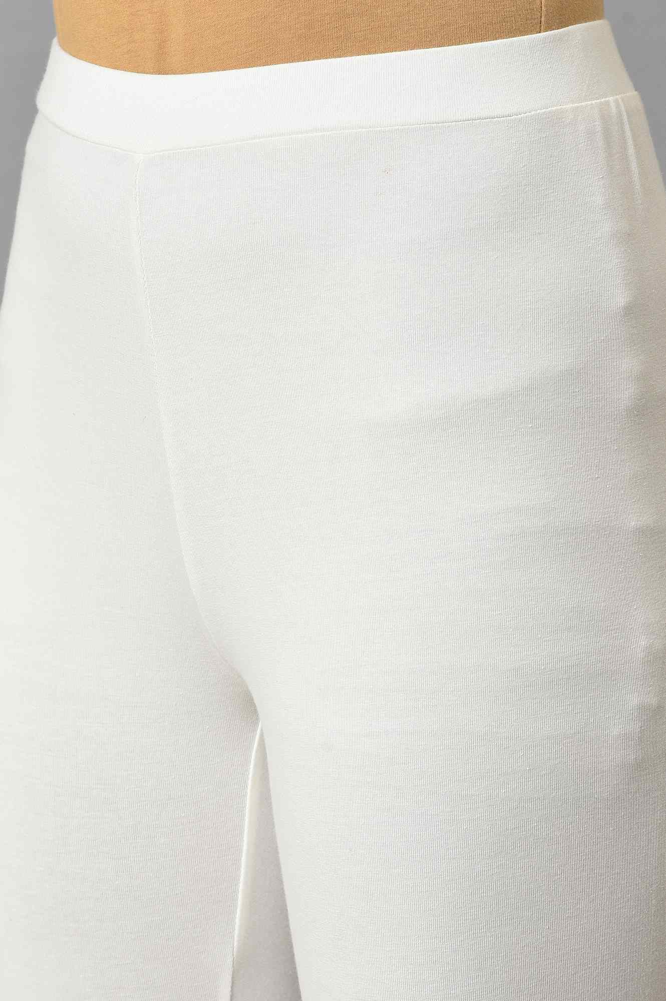 White Yellow Cotton Jersey Tights