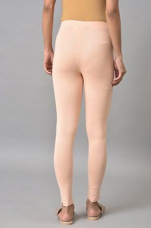 Peach Cotton Jersey Tights