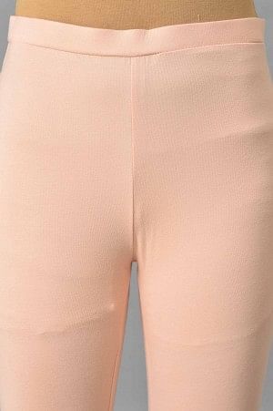 Peach Cotton Jersey Tights