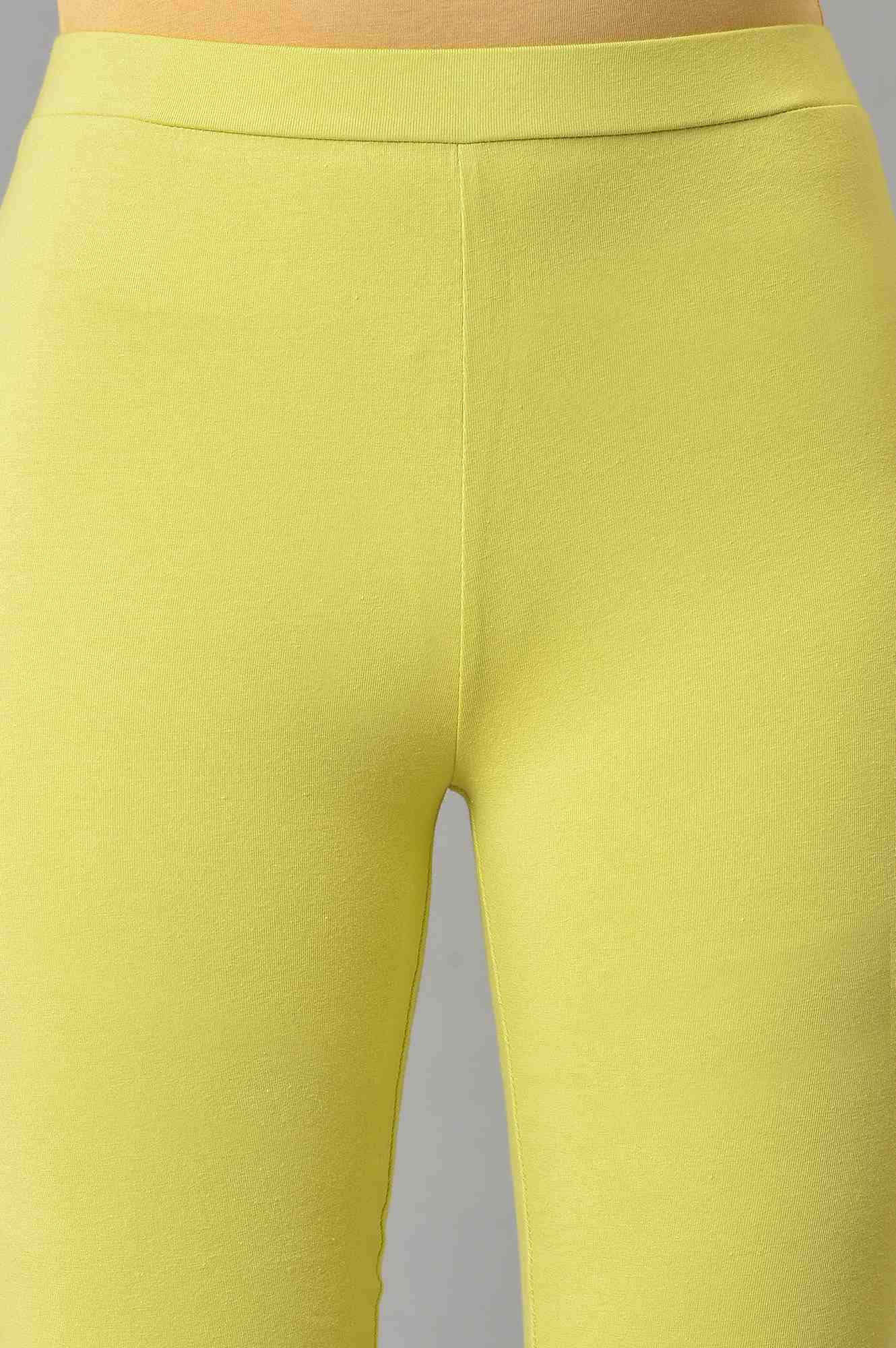 Green Cotton Jersey Tights
