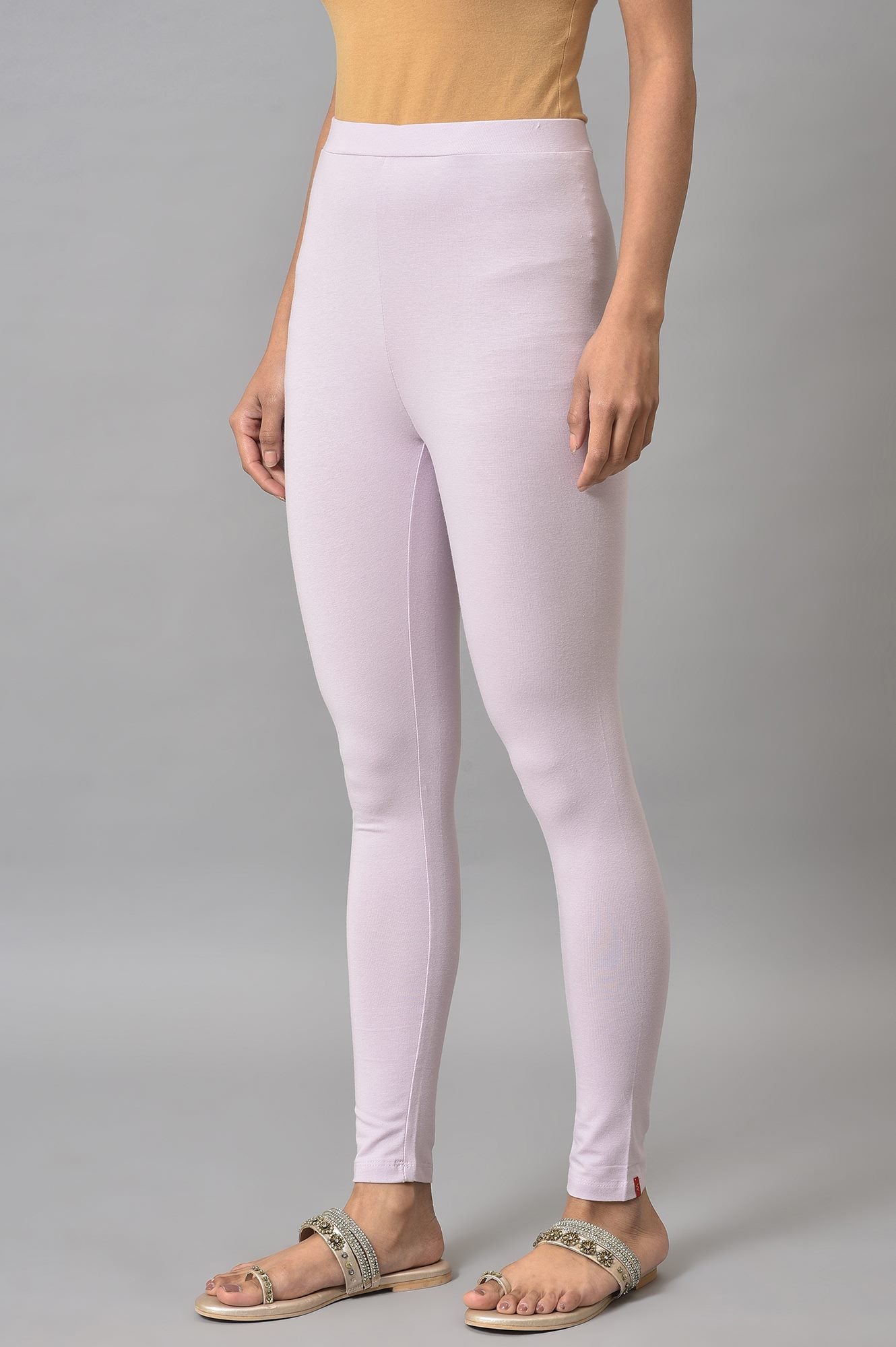 Purple Cotton Jersey Tights