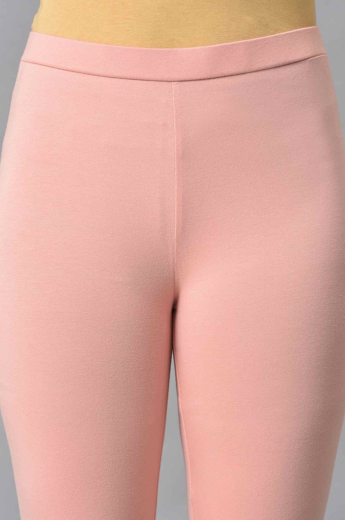 Coral Cotton Jersey Tights
