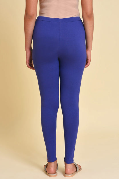 Blue Cotton Jersey Tights