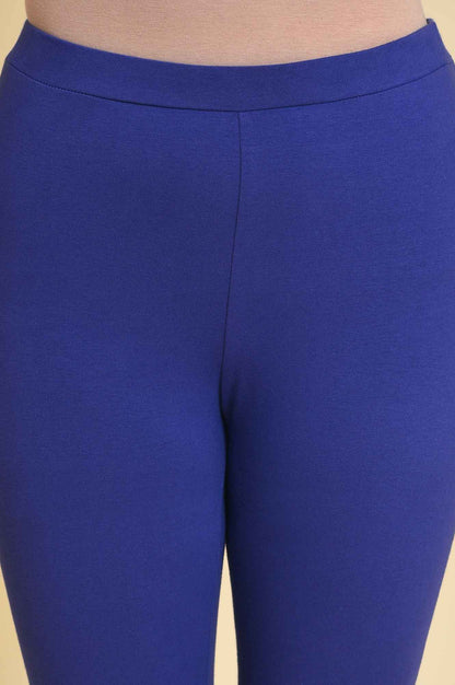 Blue Cotton Jersey Tights