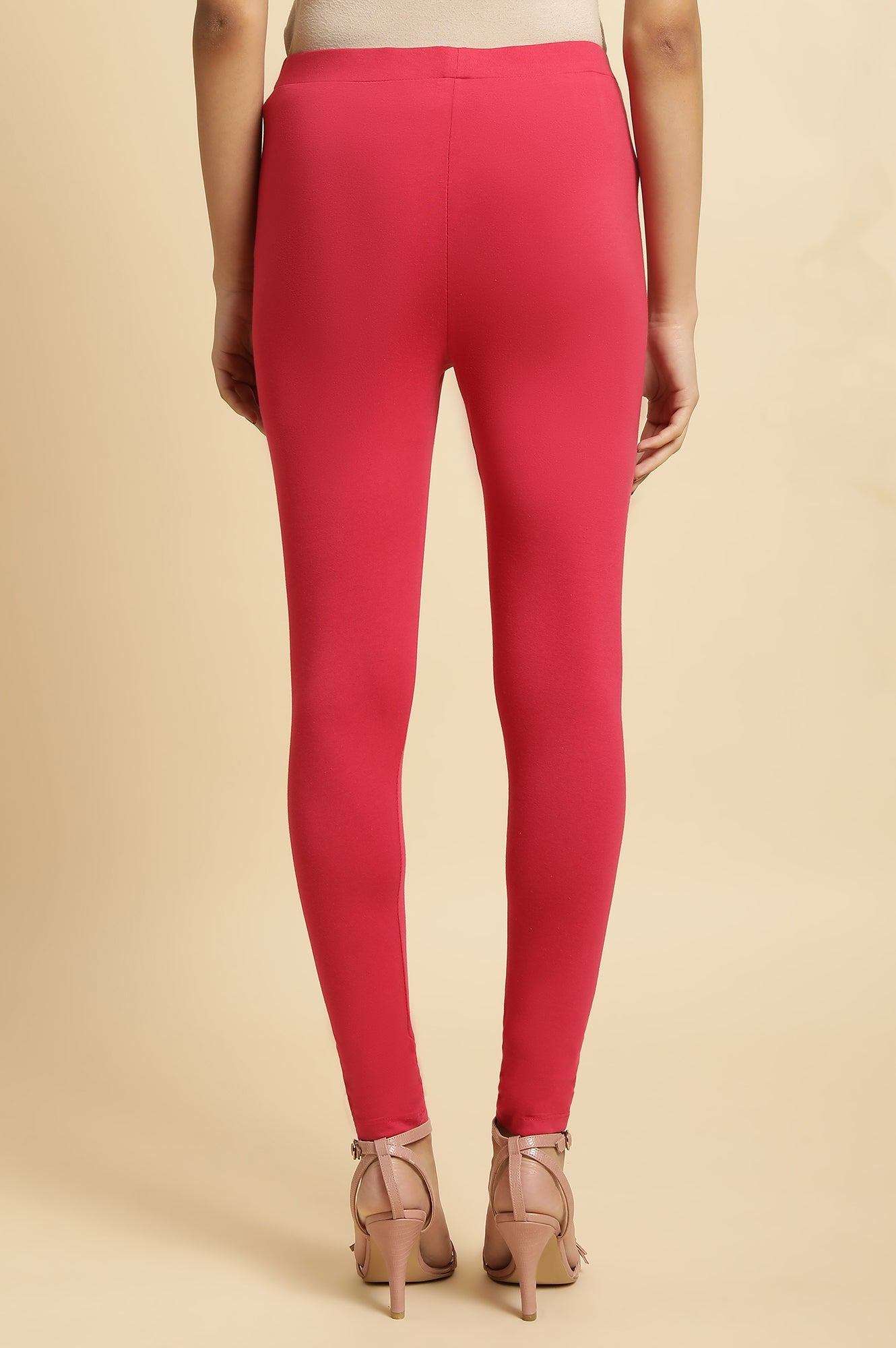 Pink Cotton Jersey Tights