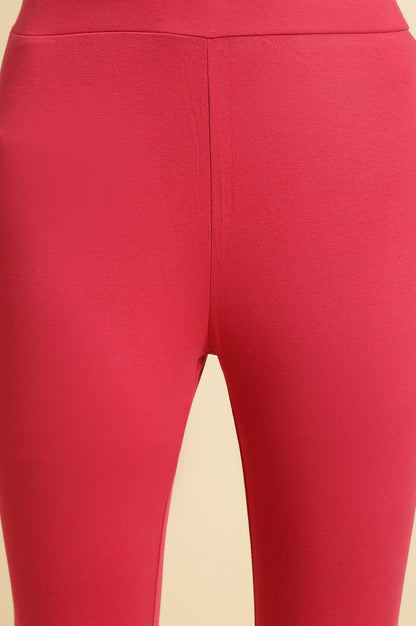 Pink Cotton Jersey Tights