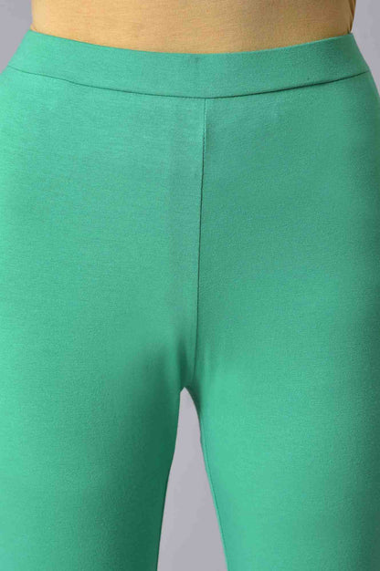 Green Cotton Jersey Tights