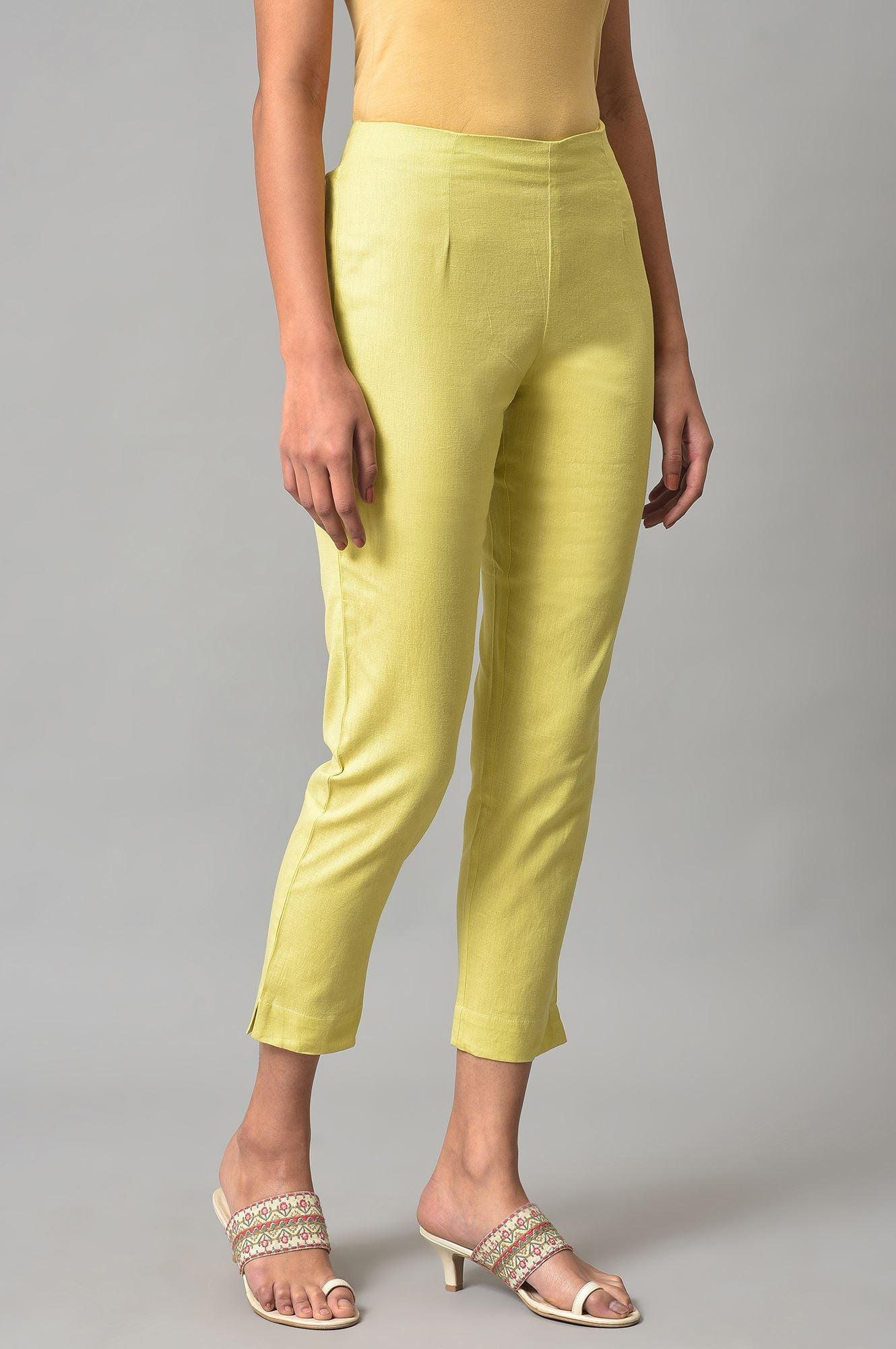 Green Plus Size Slim Pants - wforwoman