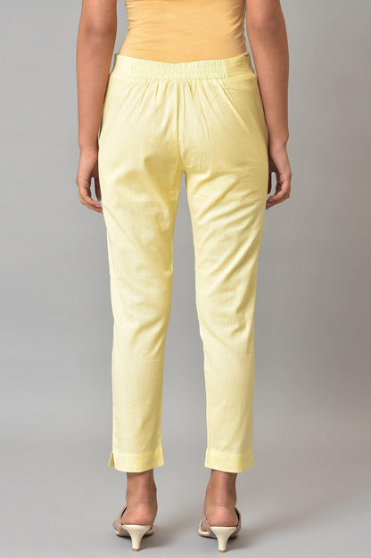 Lemonade Yellow Solid Slim Pants - wforwoman