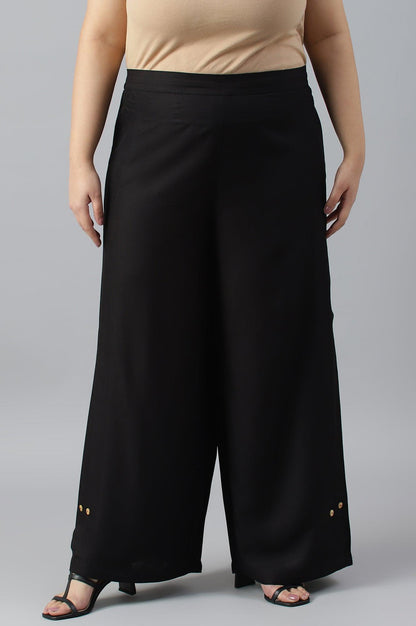 Black Plus Size Parallel Pants - wforwoman