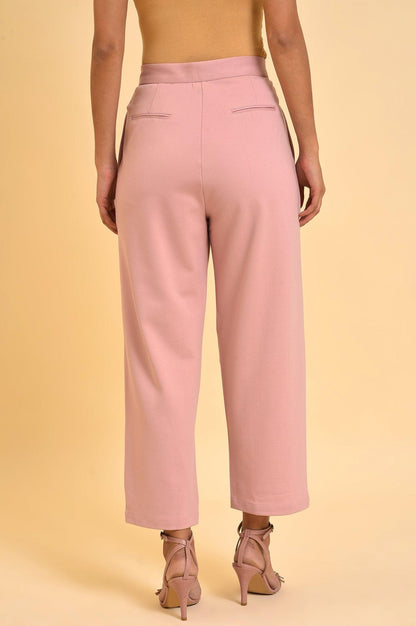Pink Straight Fit Trouser Pants - wforwoman