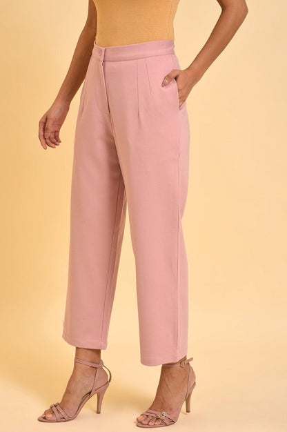 Pink Straight Fit Trouser Pants - wforwoman