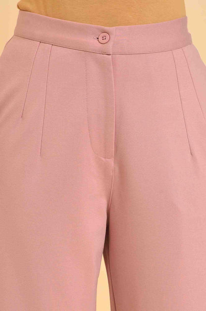 Pink Straight Fit Trouser Pants - wforwoman