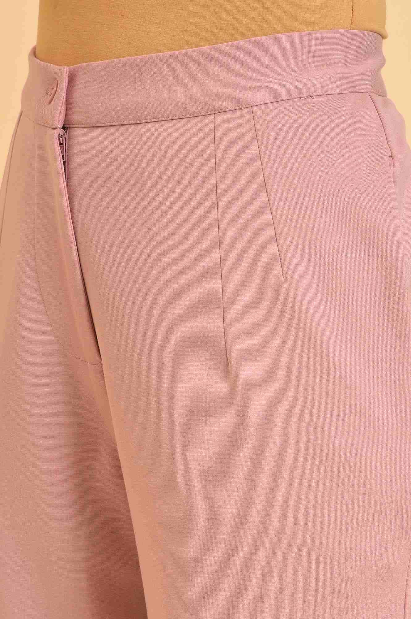 Pink Straight Fit Trouser Pants - wforwoman