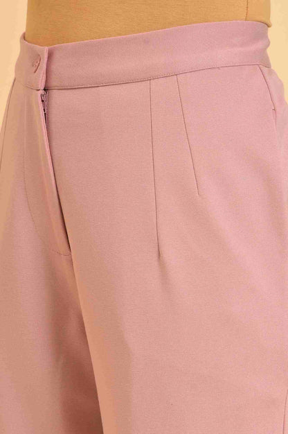 Pink Straight Fit Trouser Pants - wforwoman