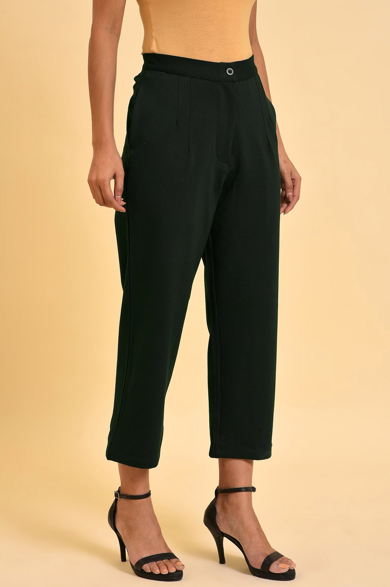 Green Straight Fit Trouser Pants